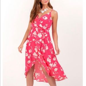 Francescas Floral Wrap Pink Dress